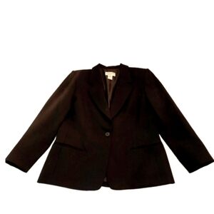 Vintage Pendleton Black 100% Virgin Wool Petite Button Blazer Jacket